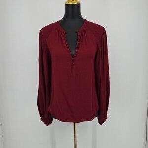 Anthropolgie Joie Elegant Burgundy Women's Top Long Sleeve Size XS